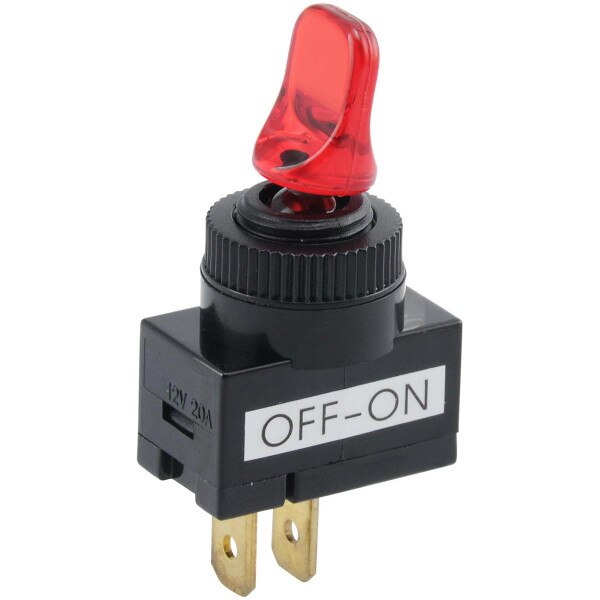 Red SPST On-Off Lighted Toggle Switch (20 Amp) | City Mill