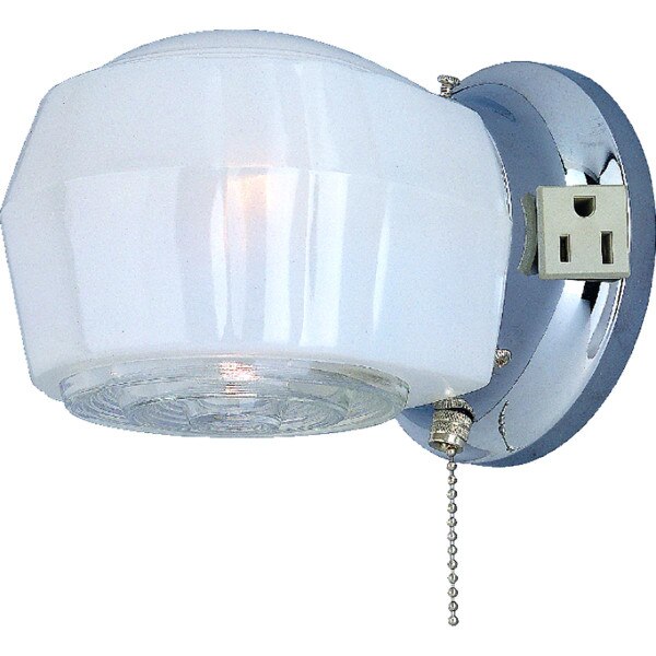 Boston Harbor Dimmable Wall Light Fixture with Pull Chain, Chrome