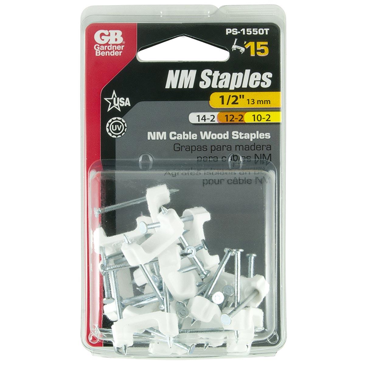 1/2 in. White Insulated Romex Staples 15 Count City Mill