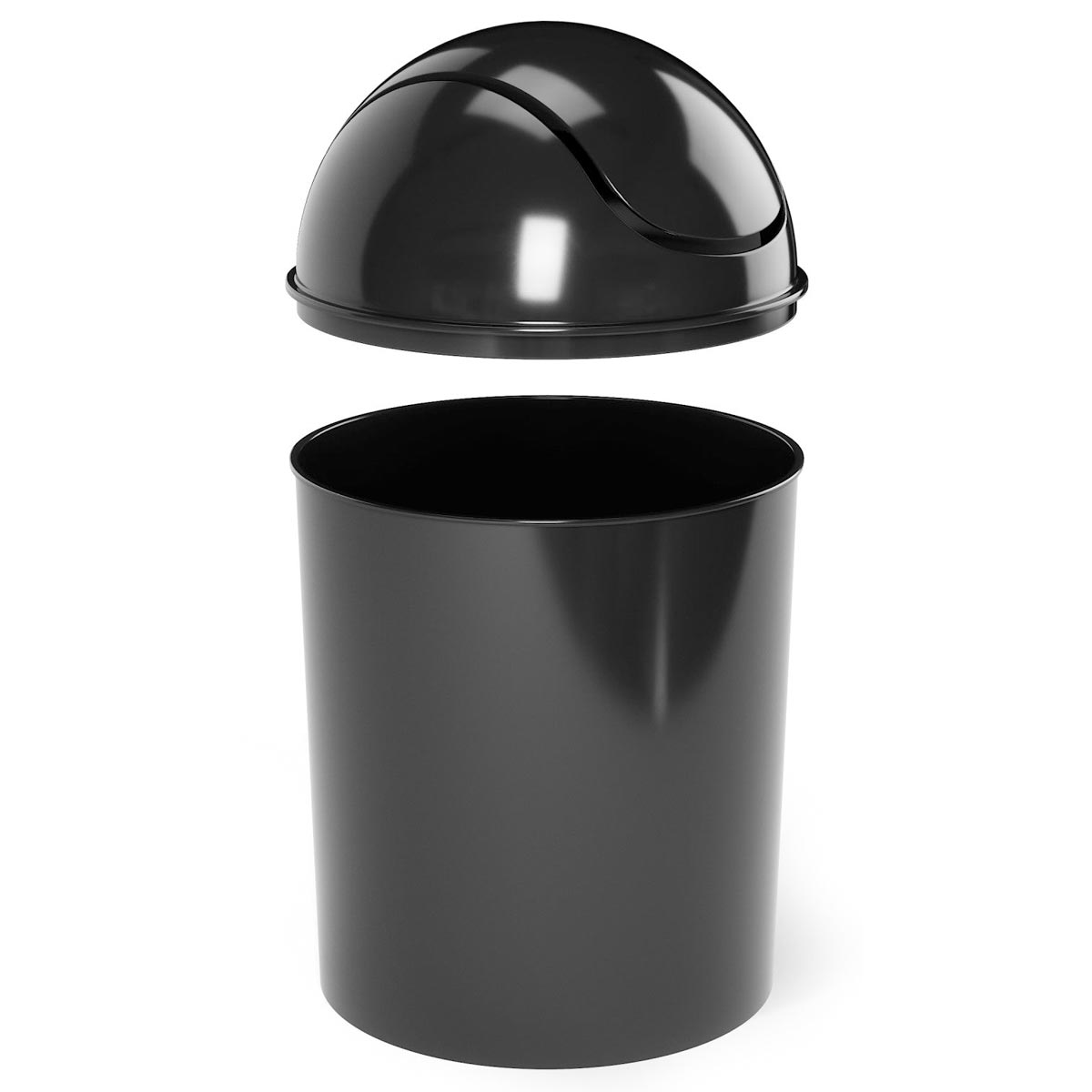 Mini Plastic Trash Can With Swing Lid 0.5 Gallon Gray Desktop Garbage Bin