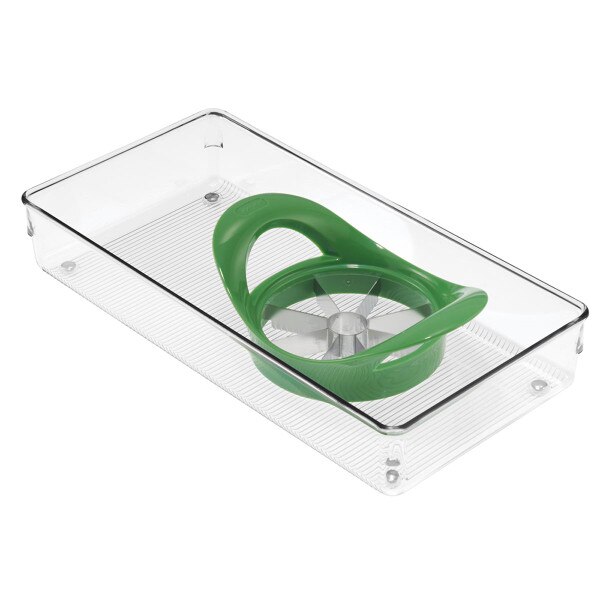 iDesign Linus Kitchen Drawer Organizer, Clear, 12x6x2 Inches City Mill