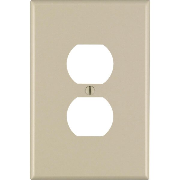 Leviton 1Gang Jumbo Duplex Outlet Wall Plate, Ivory City Mill