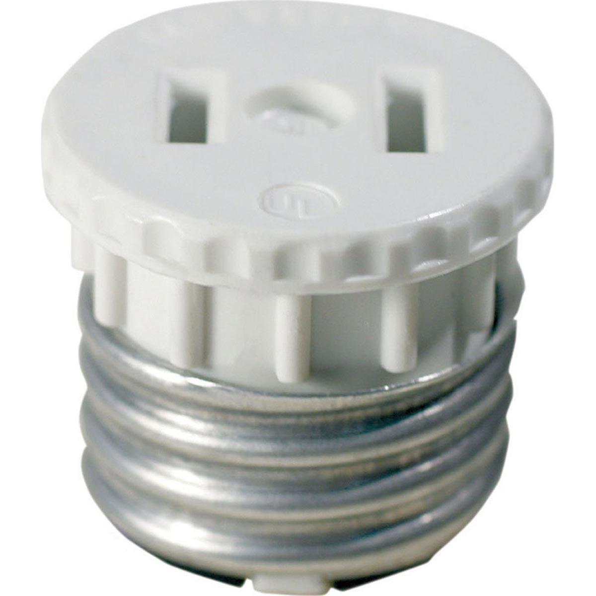 Leviton 660Watt Lamp Holder to Outlet Adapter, White City Mill