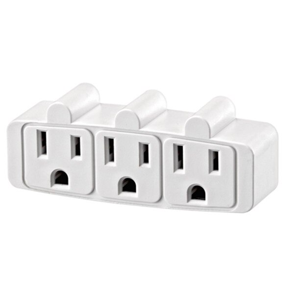 Leviton TripleTap Grounding Outlet Adapter, White City Mill