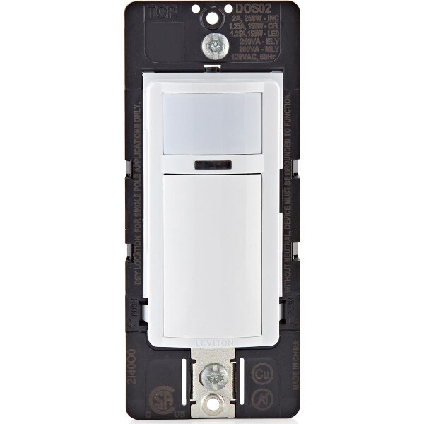 Leviton 2 Amp Single Pole Motion Sensor InWall Switch, AutoOn White
