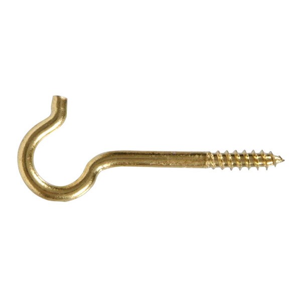 2-1/16 in. Solid Brass Round Ceiling Type Screw Hook