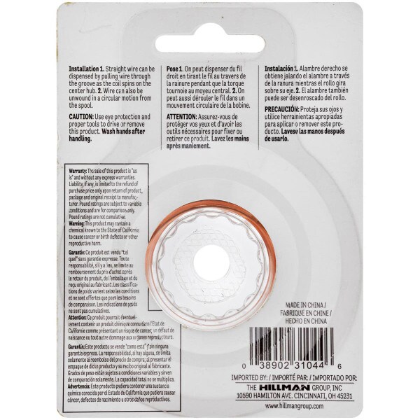 Hillman 14lb Copper Wire 18 Gauge 25 Feet