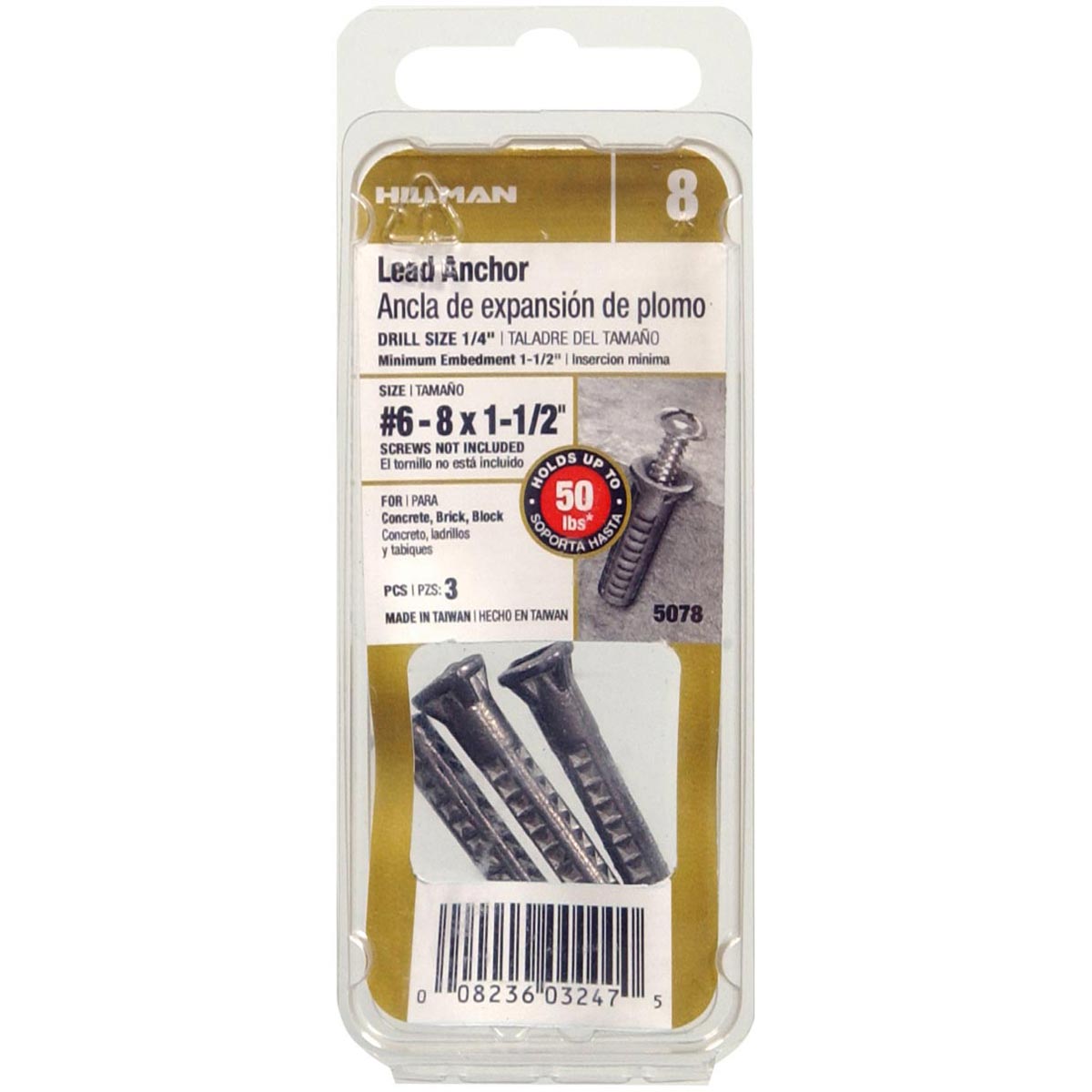 Ancres En Plomb Pour Bois - Lot De 100 Pièces Tailles #10 à #14 X 1-1/2 - Neuf