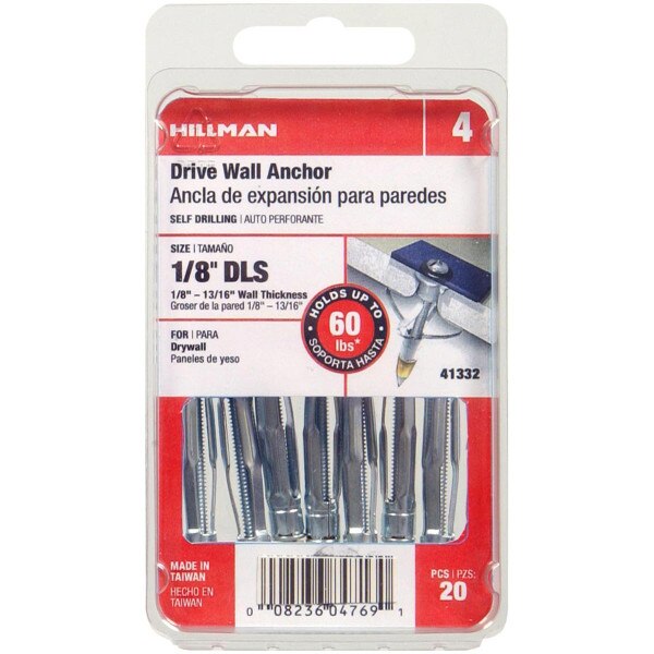 Drive Wall Anchor 1/8 in. LS, 20 Pieces City Mill