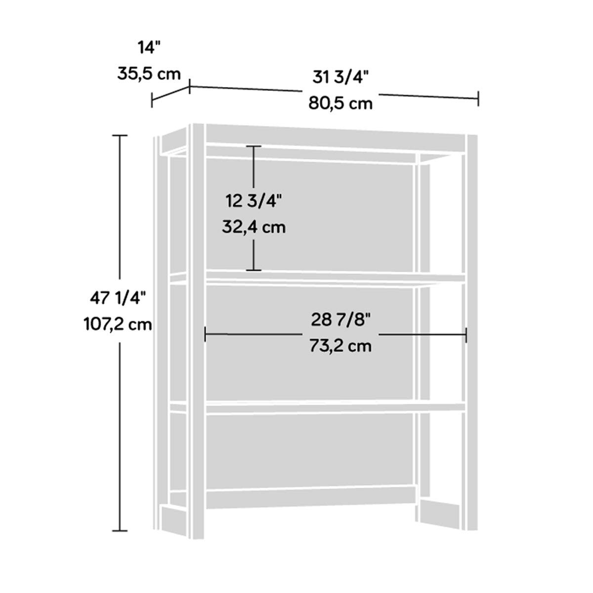 Sauder Cannery Bridge Collection Sindoori Mango Finish 2-Shelf
