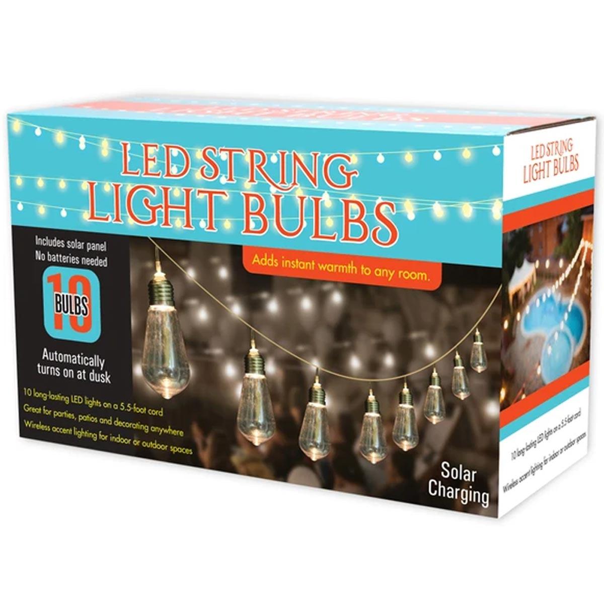 10 Bulb Wireless Solar Powered LED String Lights City Mill