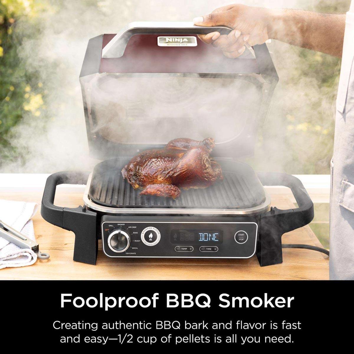 Ninja Woodfire Red Outdoor Electric Grill / Smoker / Air